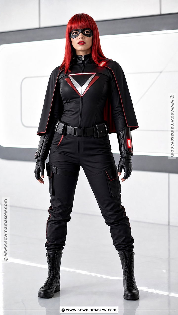 Cyberpunk Batwoman Costume With Neon Red Details - 40 Batwoman Costume Ideas