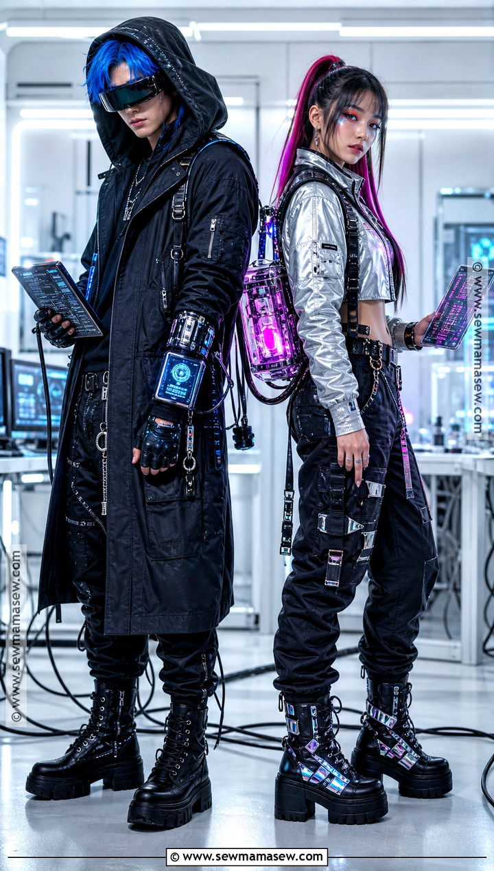 Cyberpunk Couple Hacker Costume - 30 cyberpunk costume ideas