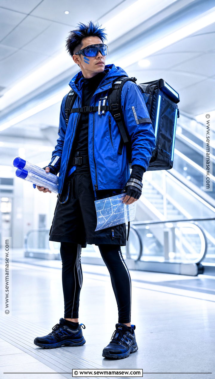 Cyberpunk Courier Cosplay With Light Up Backpack - 35 cyberpunk cosplay ideas