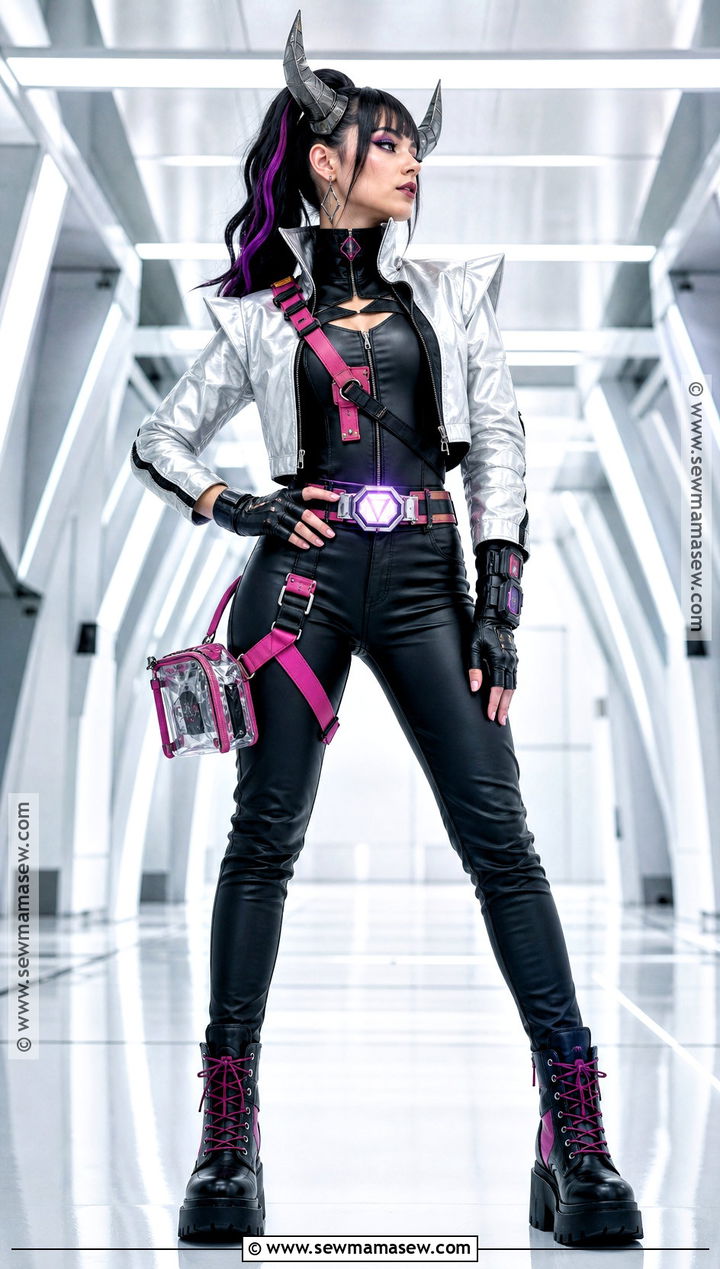 Cyberpunk Lilith Costume With Neon Details - 30 Lilith Costume Ideas