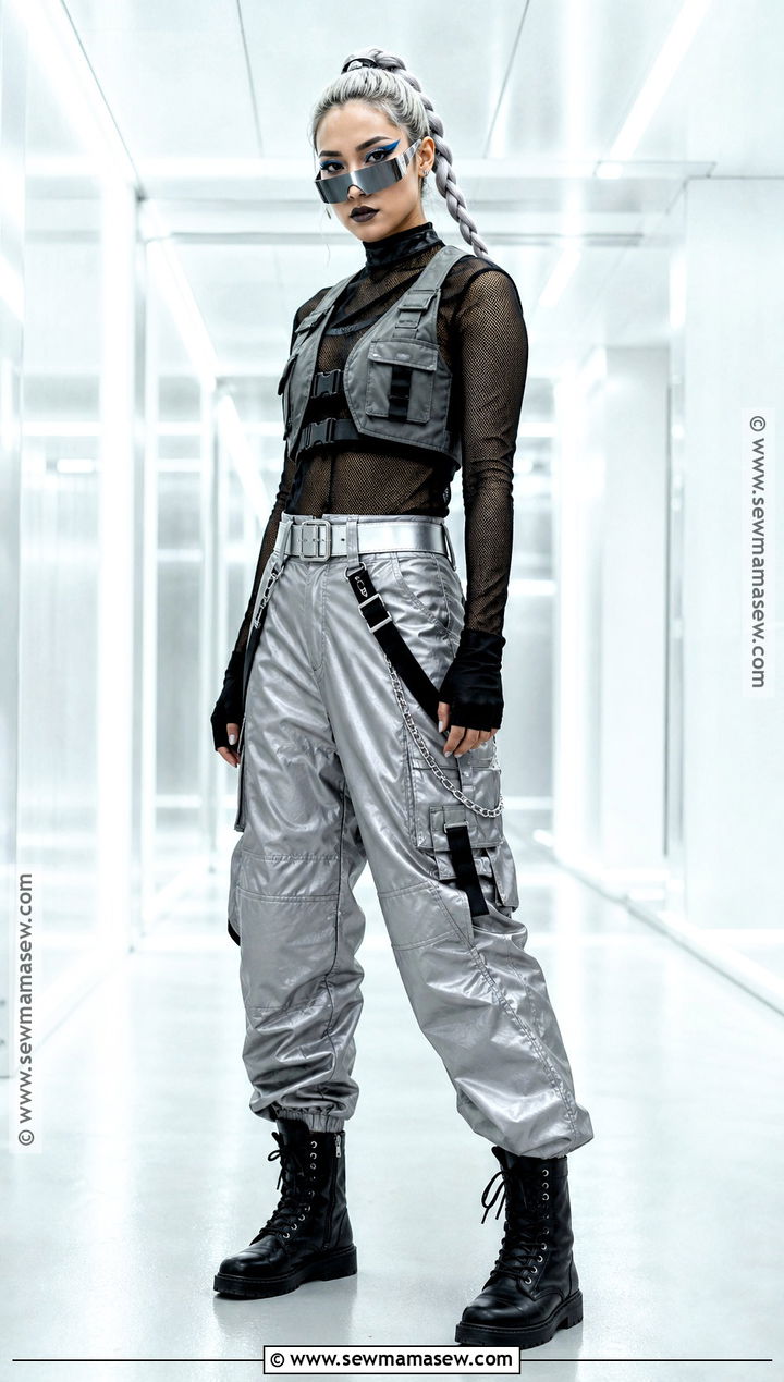 Cyberpunk Rebel Costume With Metallic Pants - 30 edgy halloween costume ideas