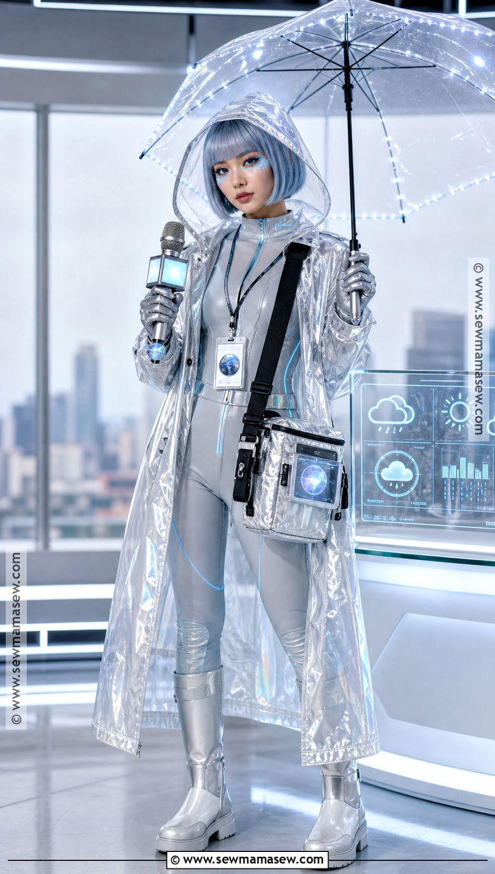 Cyberpunk Weather Reporter Costume - 30 cyberpunk costume ideas
