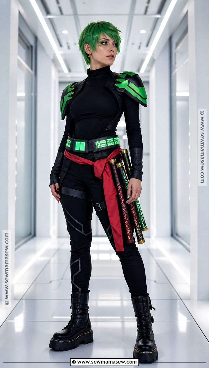 Cyberpunk Zoro Cosplay With Neon Green Armor - 30 zoro cosplay ideas for girls