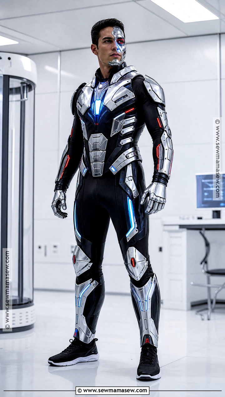 Cyborg Costume With Silver Armor - 30 dc characters costumes