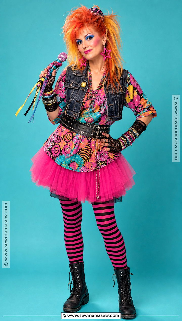 Cyndi Lauper Colorful 1980s Costume - 30 singers costumes ideas