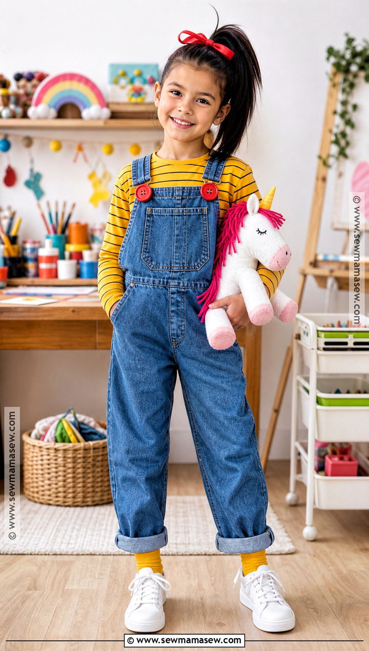 DIY Agnes Costume With Painted Striped Shirt - 30 agnes costume ideas