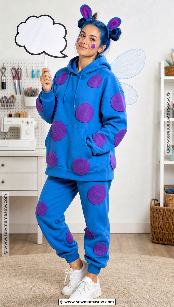 DIY Bibble Costume With Blue Hoodie - 30 Bibble Halloween Costume Ideas