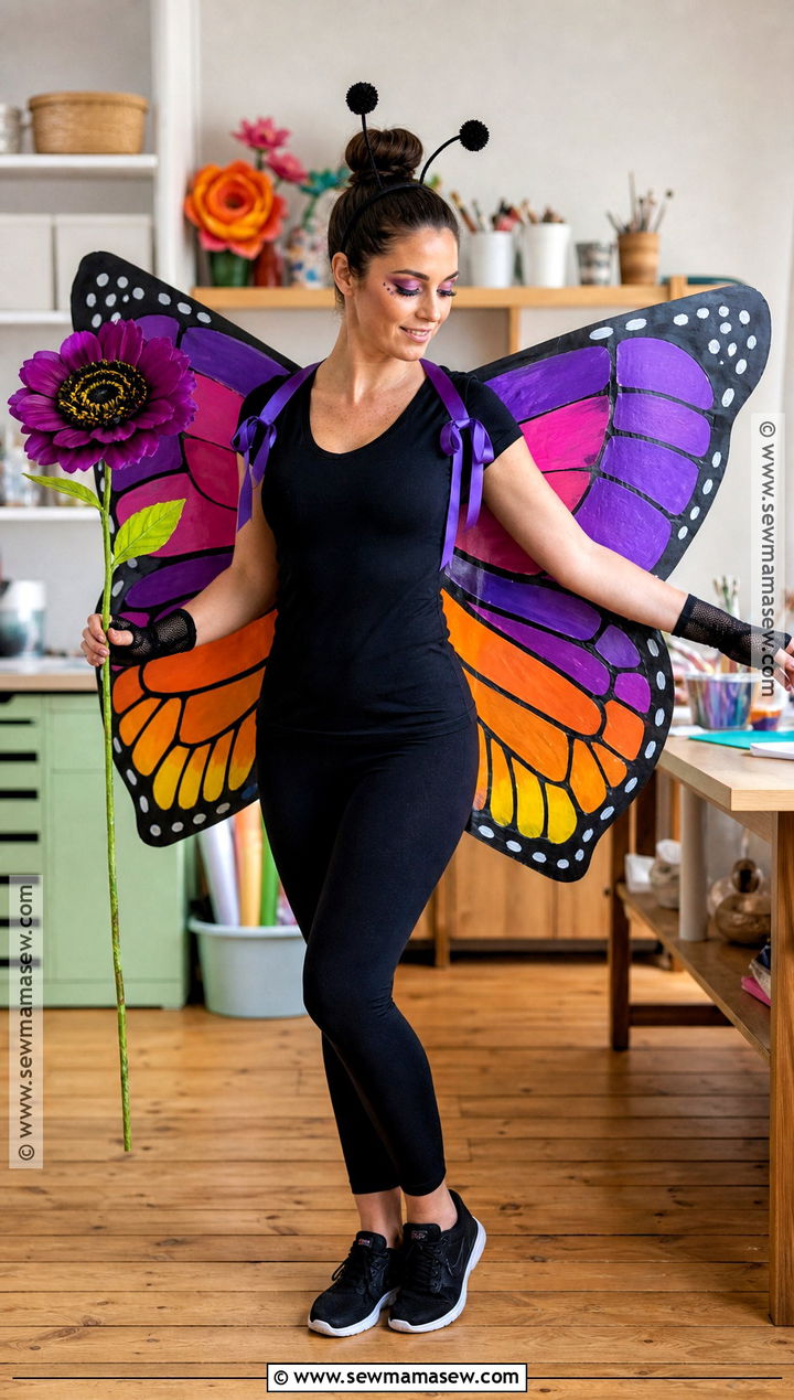 DIY Butterfly Costume With Leggings And T Shirt - 30 Butterfly Halloween Costume Ideas for Women