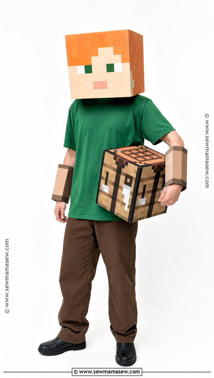 DIY Cardboard Alex Minecraft Costume - 30 alex minecraft costume ideas