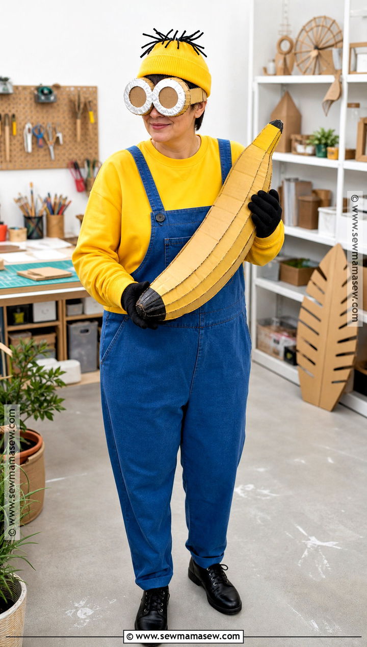 DIY Cardboard Goggle Minion Costume - 45 minions costume ideas