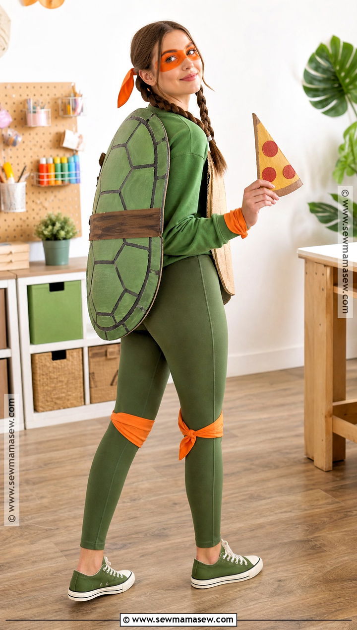 DIY Cardboard Shell Ninja Turtle Costume - 30 Ninja Turtle Costume Ideas for Women