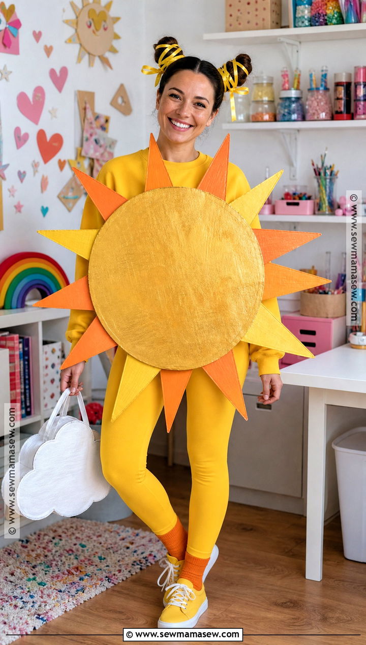 DIY Cardboard Sun Costume - 30 Sun Costume Ideas for Women