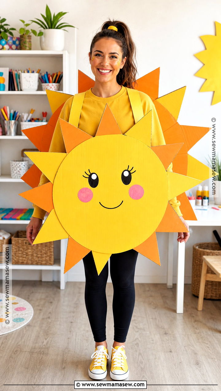 DIY Cardboard Sun Costume - 30 Sun Halloween Costume Ideas