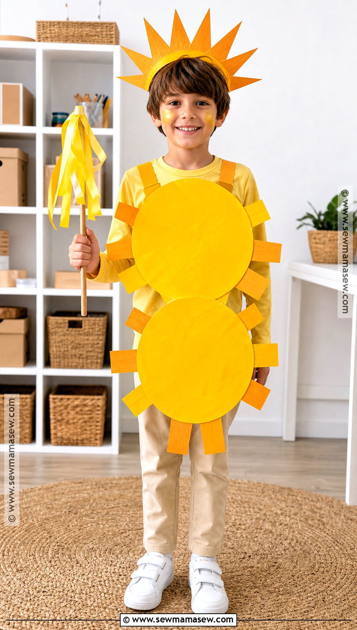 DIY Cardboard Sun Costume - 30 sun costume ideas for kids