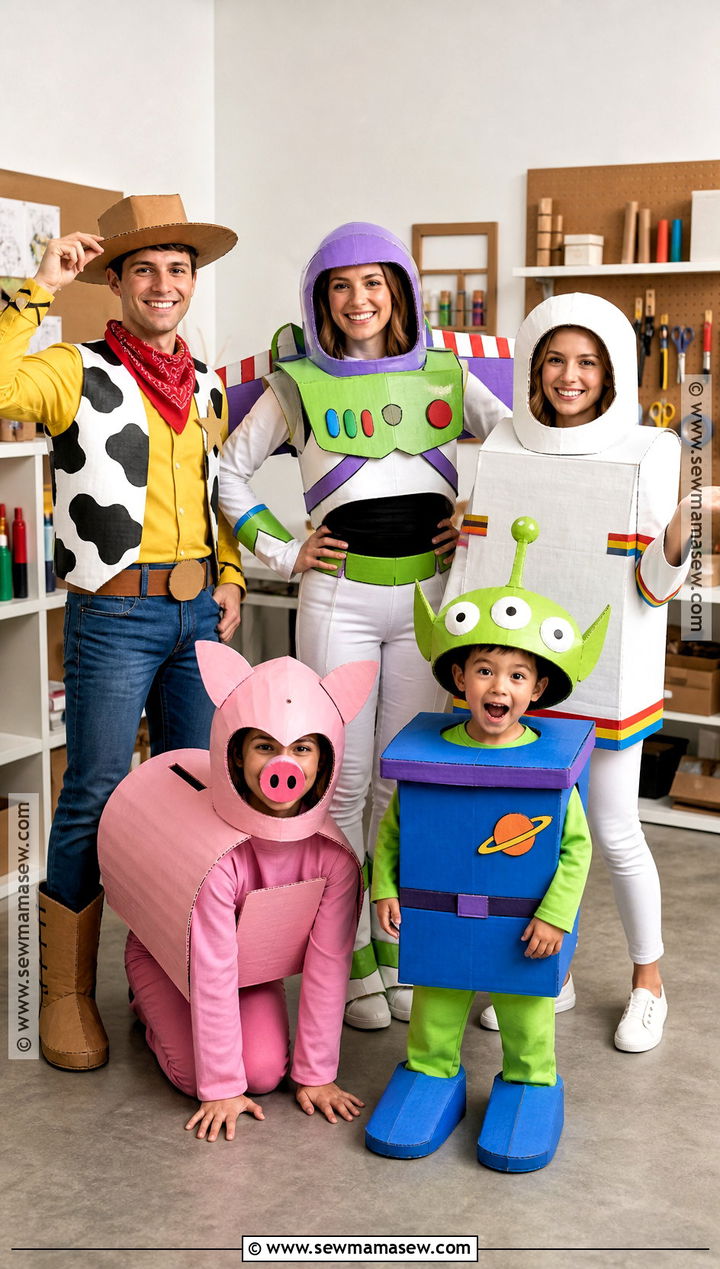 DIY Cardboard Toy Story Group Costume - 35 toy story group costume ideas