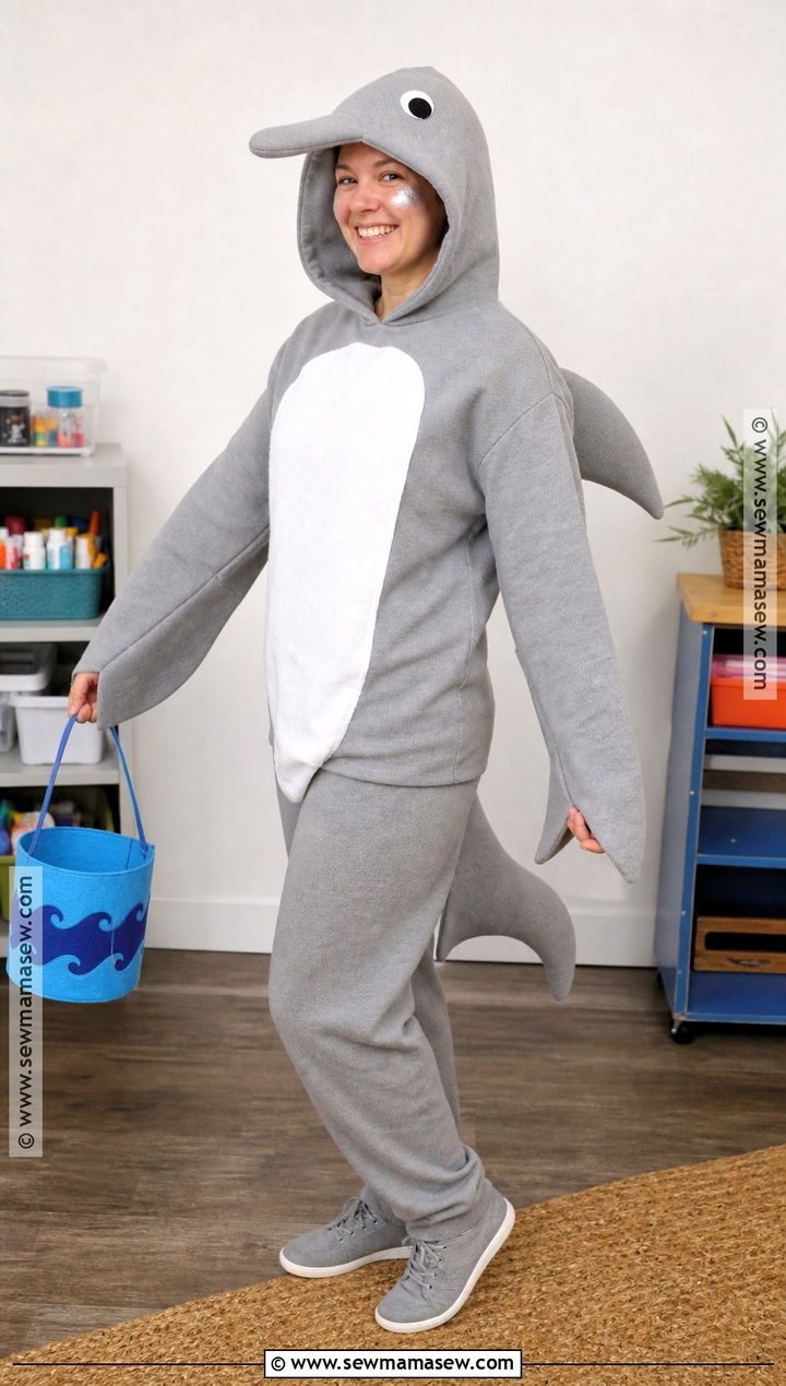 DIY Dolphin Costume With Hoodie - 30 dolphin costume ideas