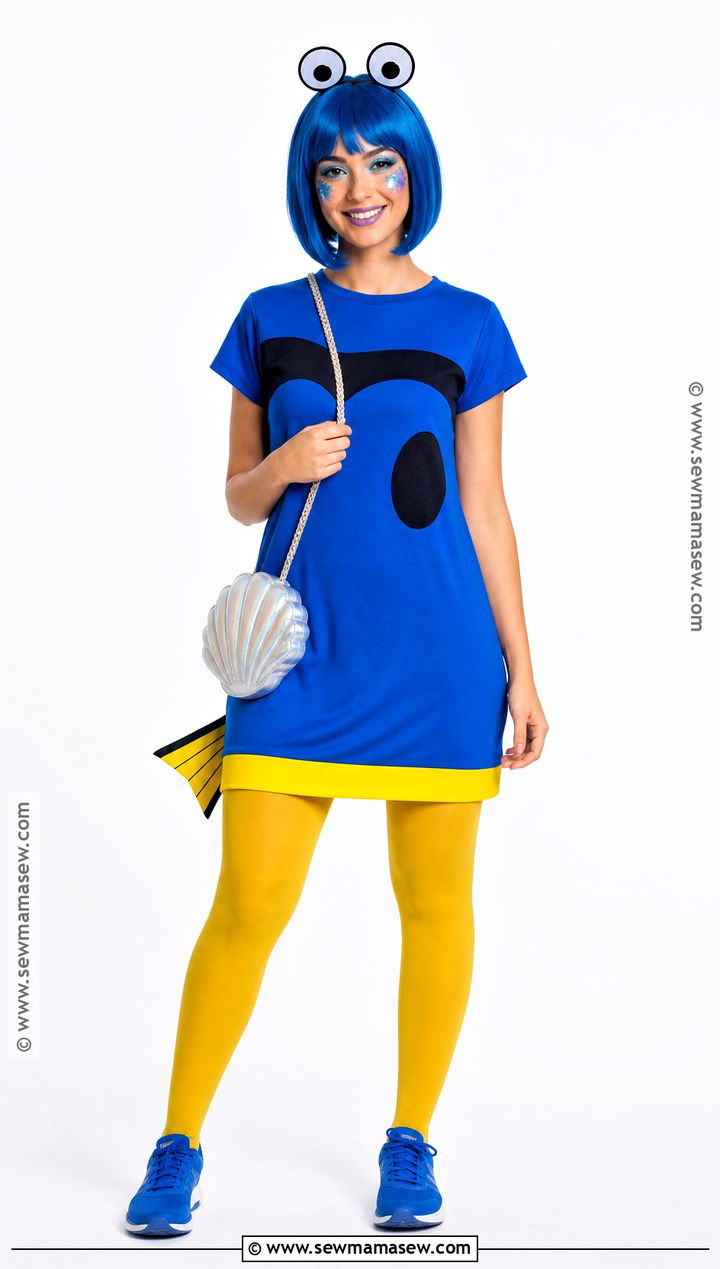DIY Dory Costume With Blue Dress - 30 nemo and dory costume ideas