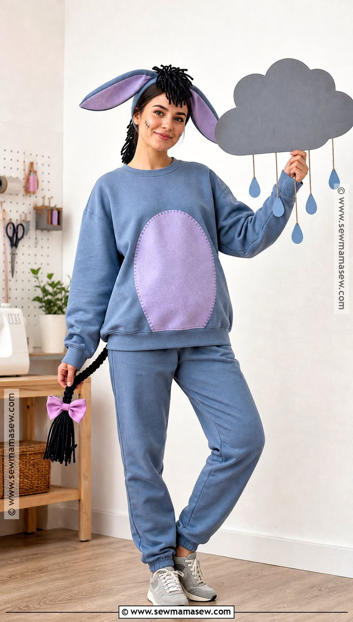 DIY Eeyore Sweatshirt Costume - 30 Eeyore Halloween Costume Ideas