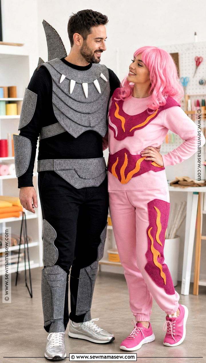 DIY Felt Sharkboy And Lavagirl Costume - 30 shark boy and lava girl costumes