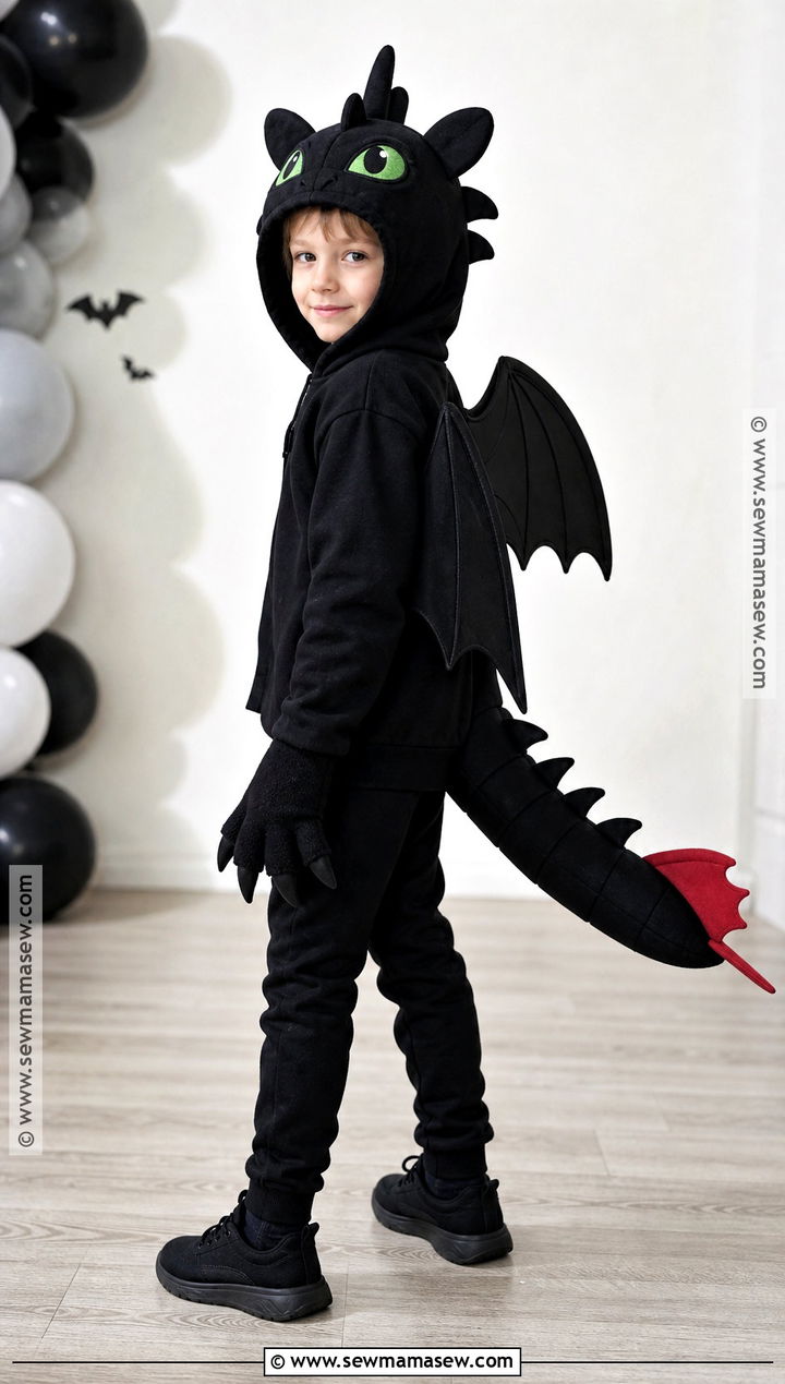 DIY Hoodie Toothless Costume - 30 toothless costume ideas