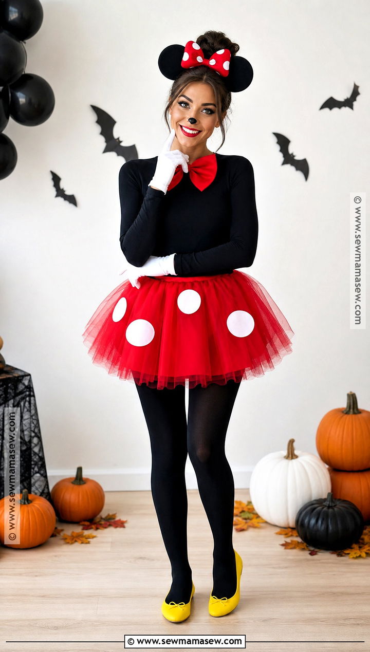 DIY Minnie Mouse Costume With Red Tutu - 30 minnie mouse costume ideas for women