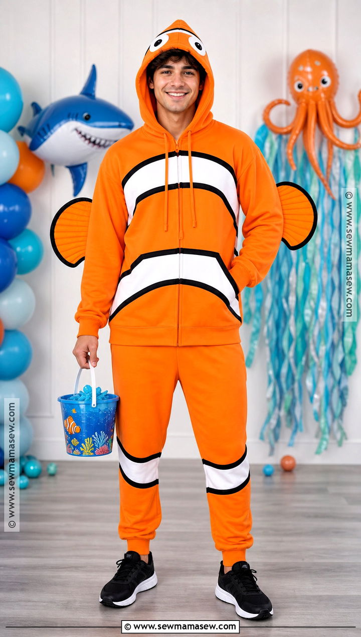 DIY Nemo Costume With Orange Hoodie - 30 nemo and dory costume ideas