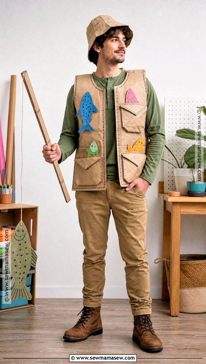 DIY Paper Bag Fisherman Costume - 35 Fisherman Costume Ideas
