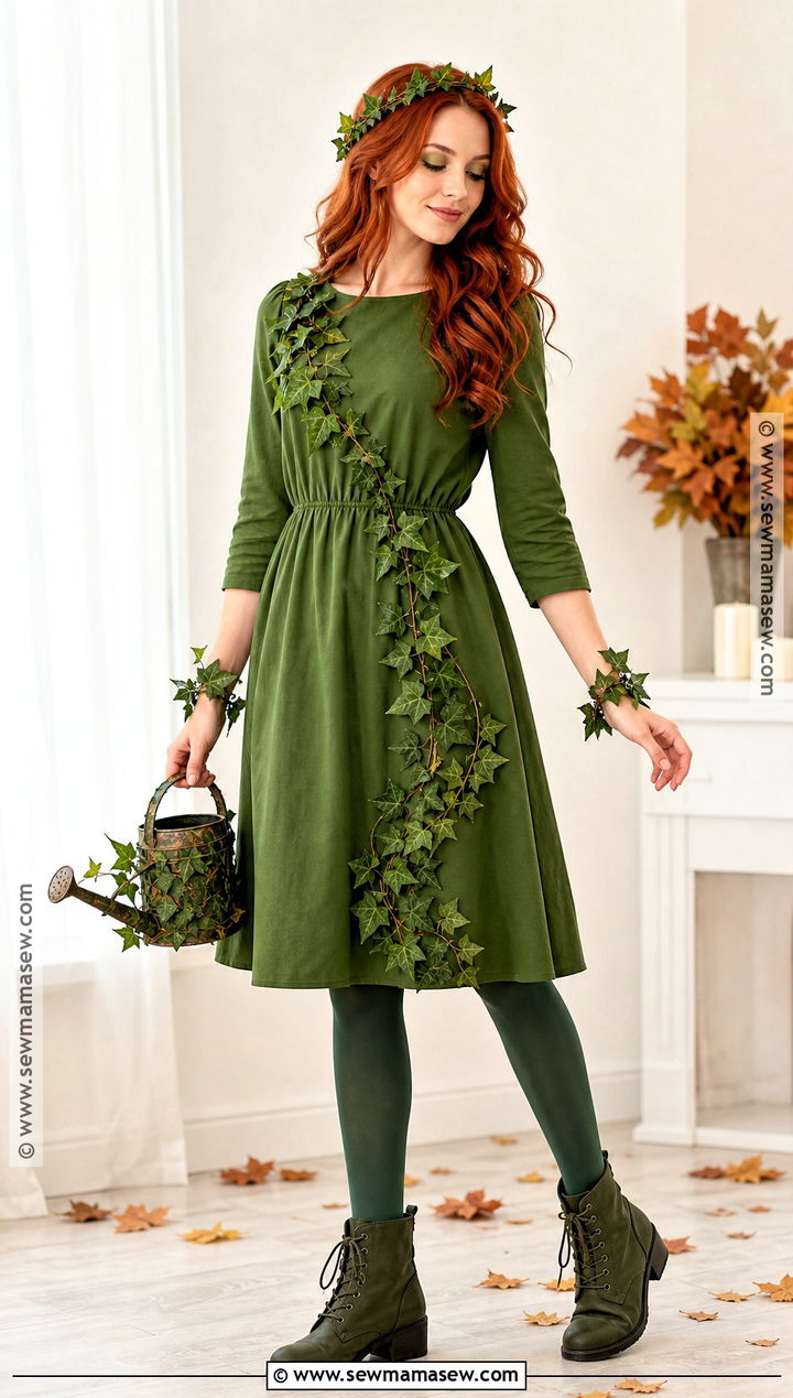 DIY Poison Ivy Costume With Green Dress - 50 poison ivy costume ideas