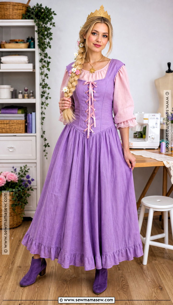 DIY Rapunzel Costume With Thrifted Dress - 30 Rapunzel Costume Ideas for Women