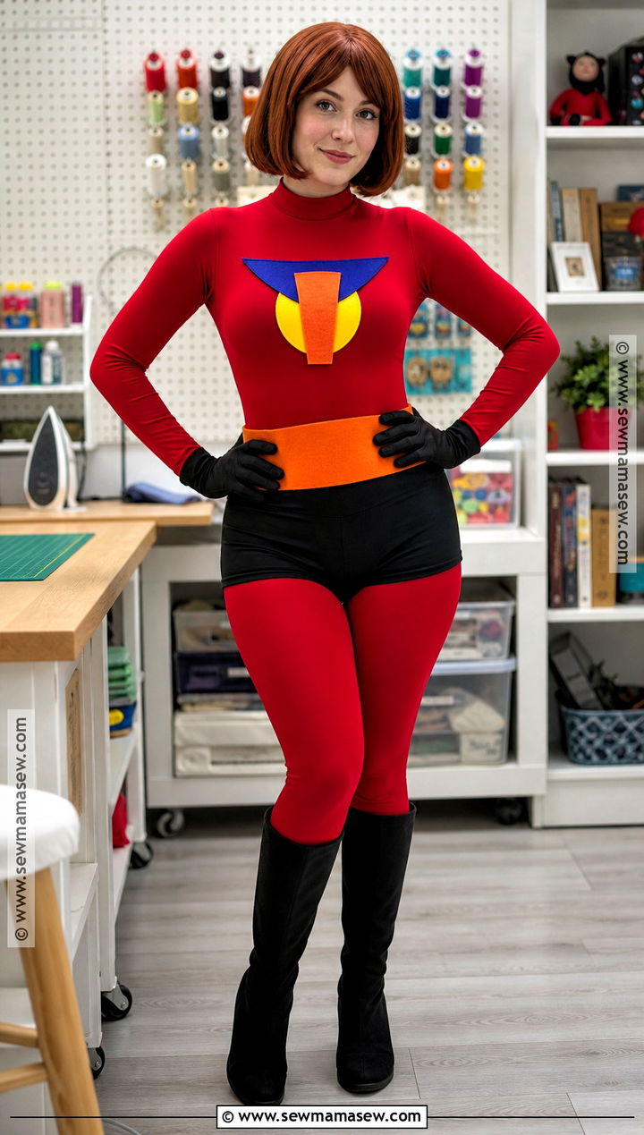 DIY Red Bodysuit Mrs Incredible Costume - 35 mrs incredible costume ideas