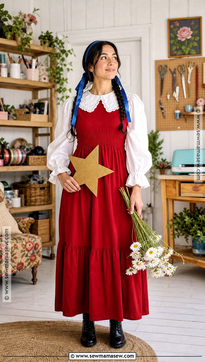 DIY Red Prairie Dress Pearl Costume - 30 pearl movie costume ideas