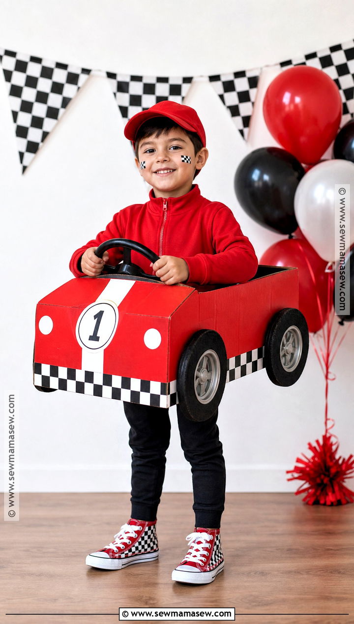 DIY Red Race Car Costume - 30 car costume ideas