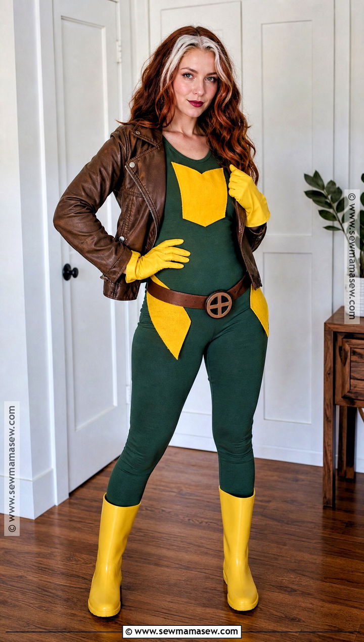 DIY Rogue Costume With Green Leggings - 30 rogue costume ideas
