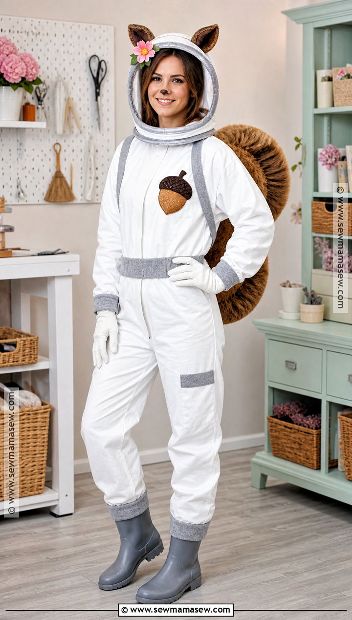 DIY Sandy Costume With White Coveralls - 30 sandy spongebob costume ideas