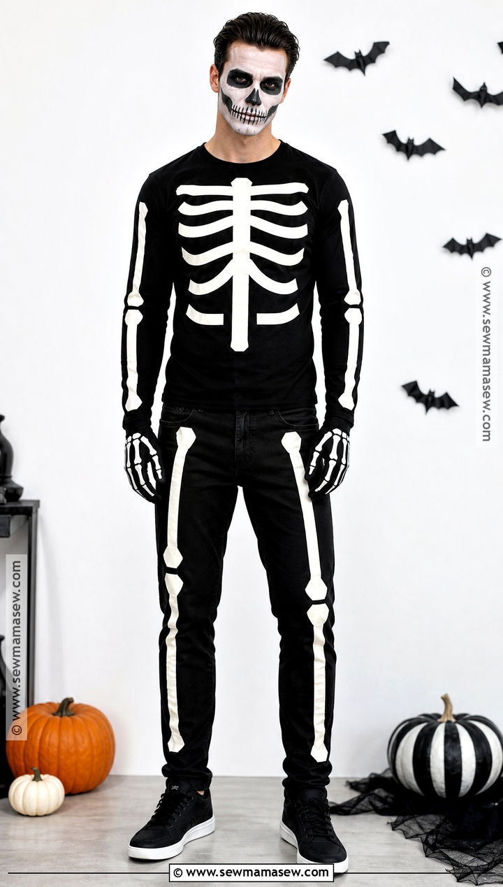 DIY Skeleton Costume - 30 Last Minute Costume Ideas for Men