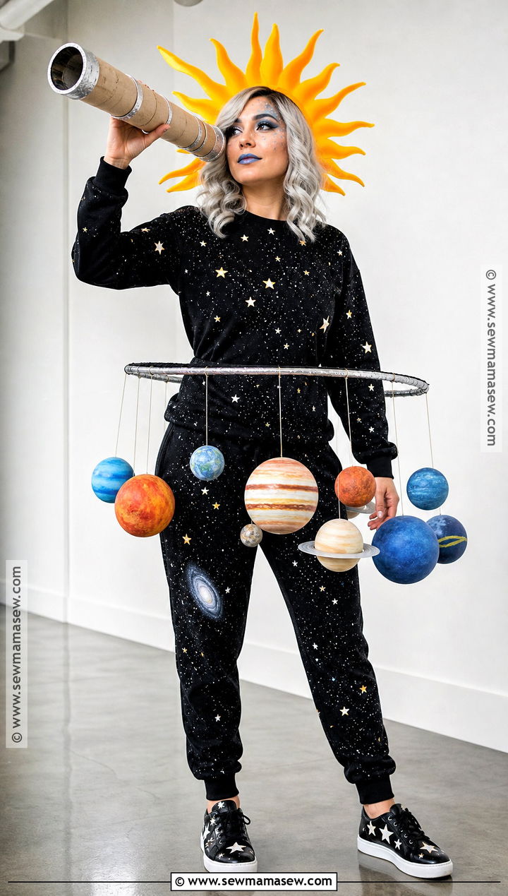 DIY Solar System Costume With Orbiting Planets - 30 Solar System Costume Ideas
