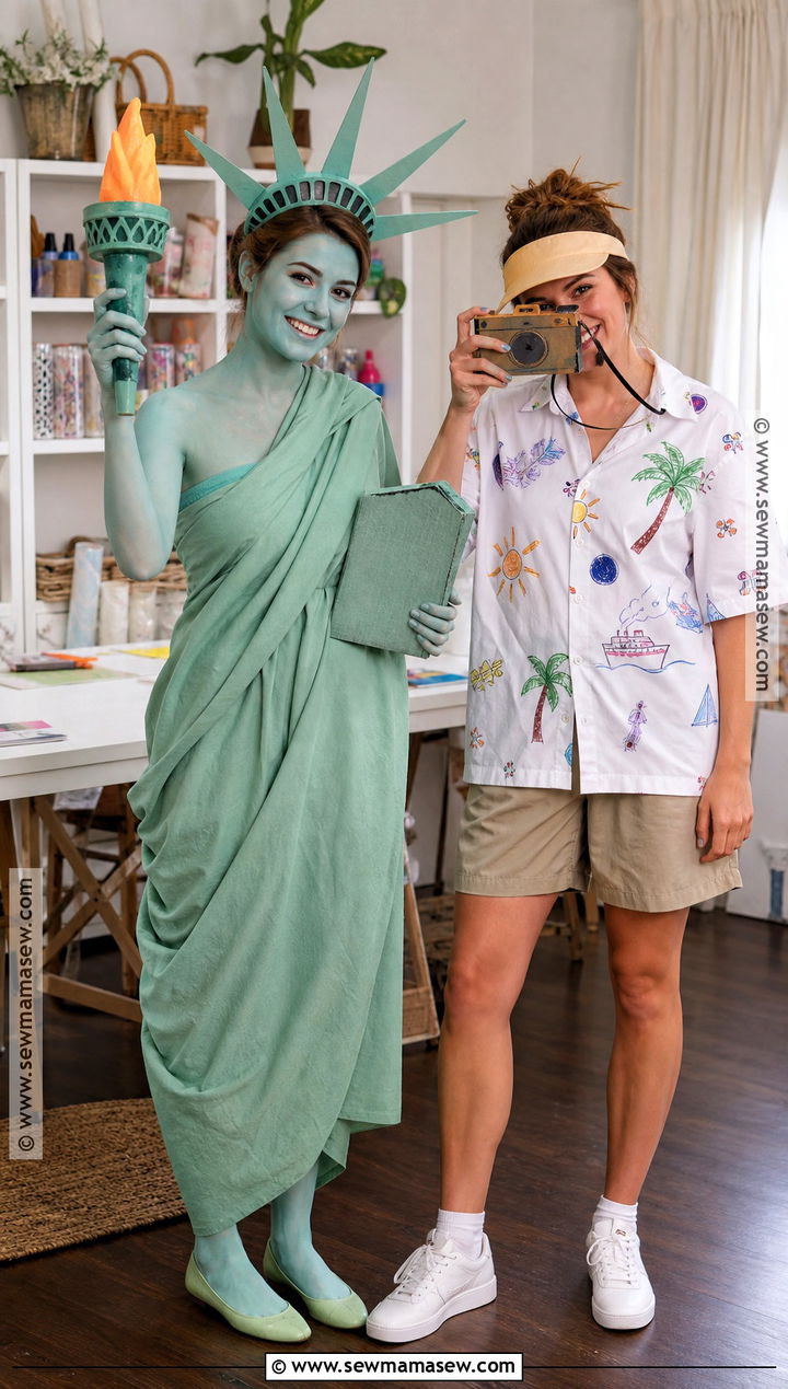 DIY Statue Of Liberty And Tourist Costume - 30 statue of liberty and tourist costume ideas