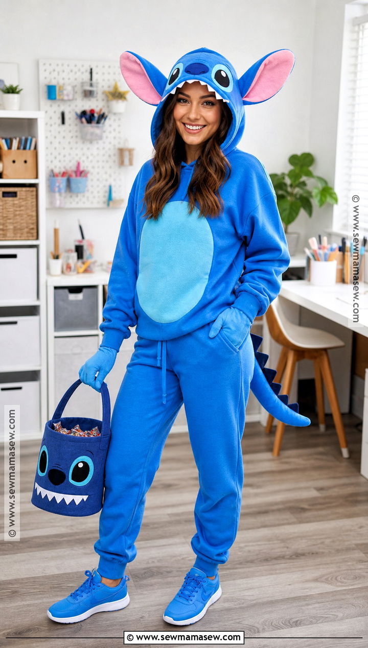 DIY Stitch Hoodie Costume - 30 stitch halloween costume ideas