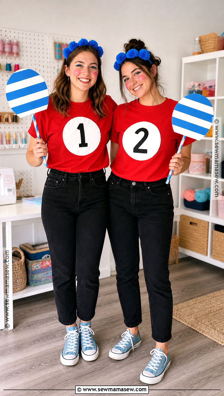 DIY Thing One And Thing Two T Shirt Costume - 40 thing one and thing two costumes