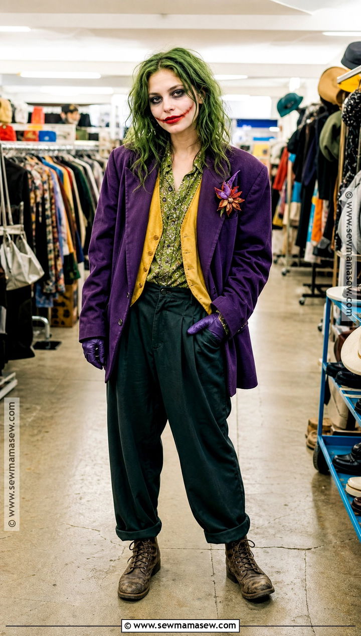 DIY Thrift Store Joker Costume - 30 Halloween Costumes Joker for Women