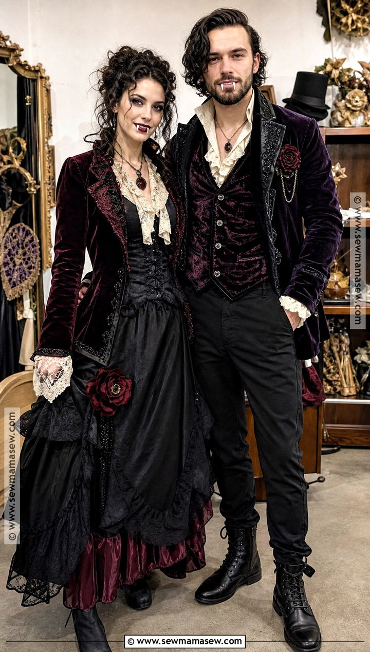 DIY Thrift Store Vampire Couple Costume - 35 vampire costume ideas for couples