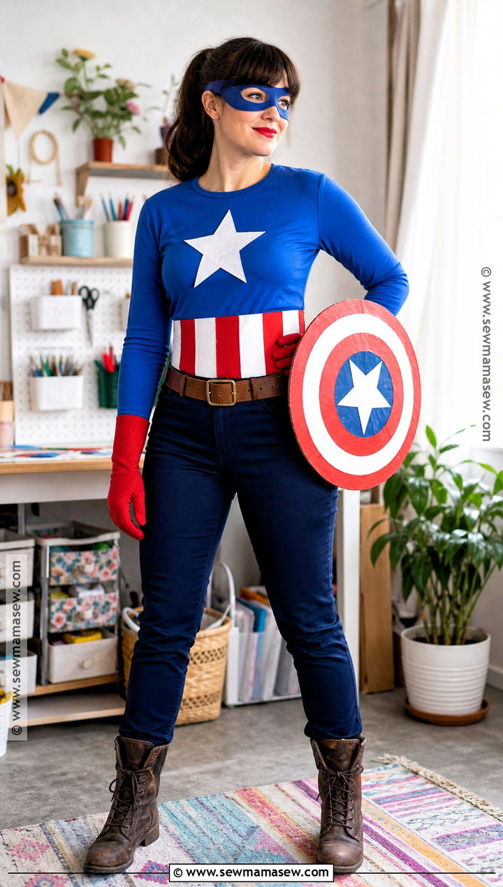 DIY Thrifted Captain America Costume - 30 Captain America Costume Ideas for Women