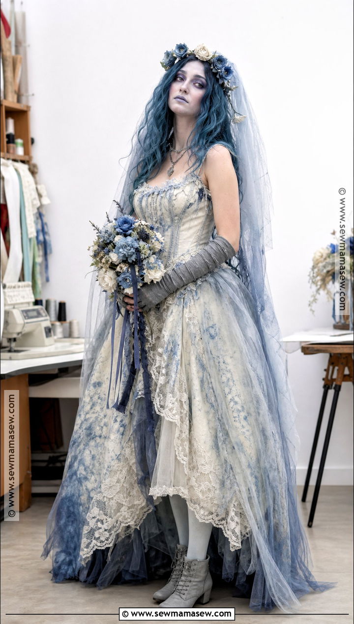 DIY Thrifted Corpse Bride Costume - 50 corpse bride costume ideas
