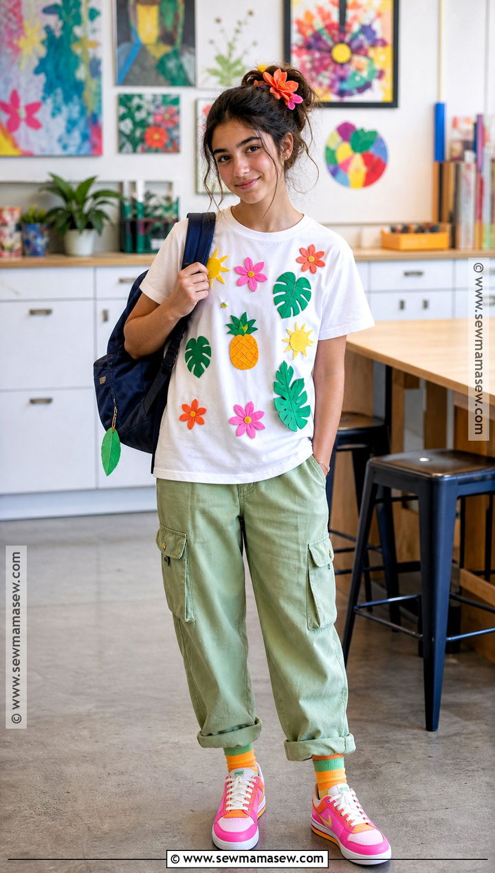 DIY Tropical T Shirt School Outfit - 30 hawaiian dress up day school ideas