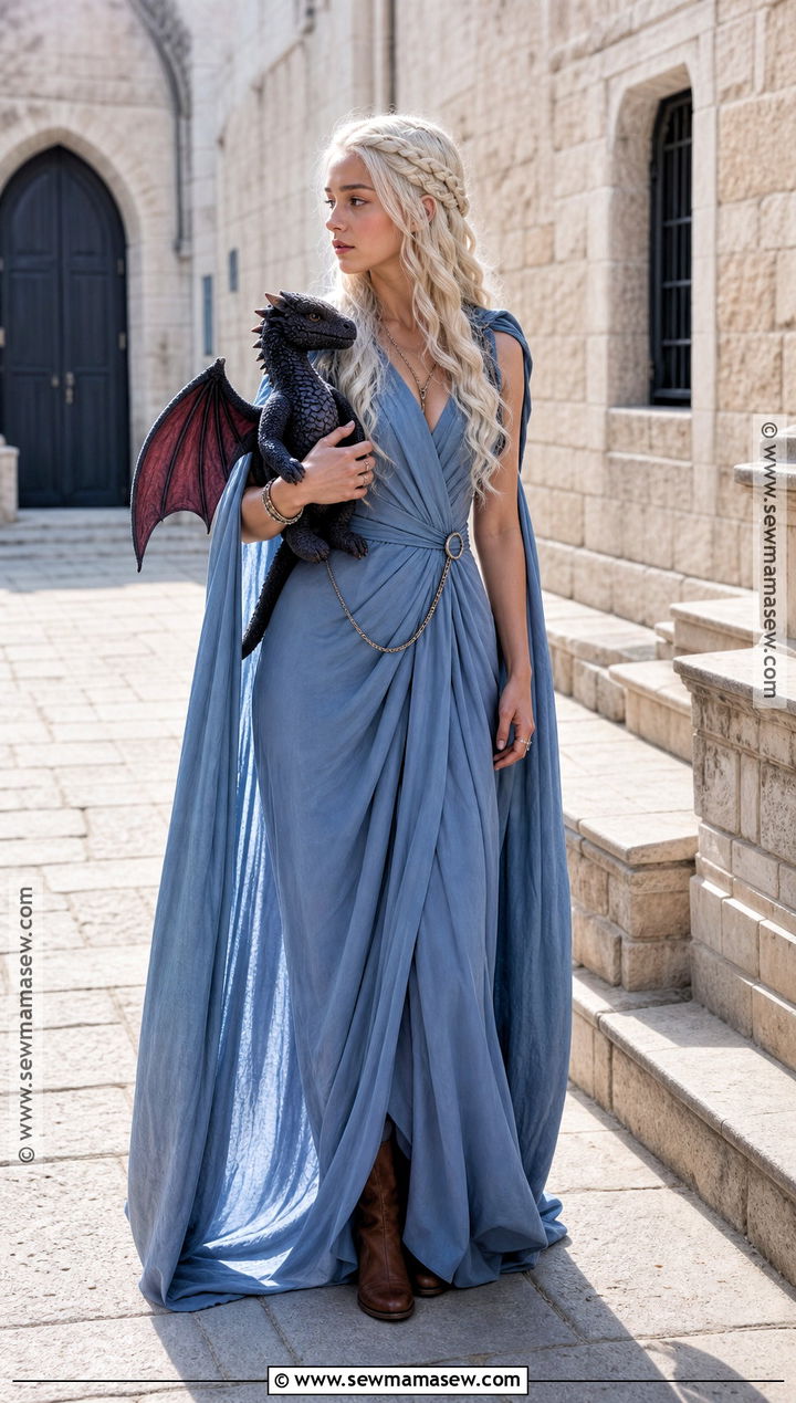 Daenerys Targaryen Cosplay With Blue Gown - 30 white hair cosplay ideas