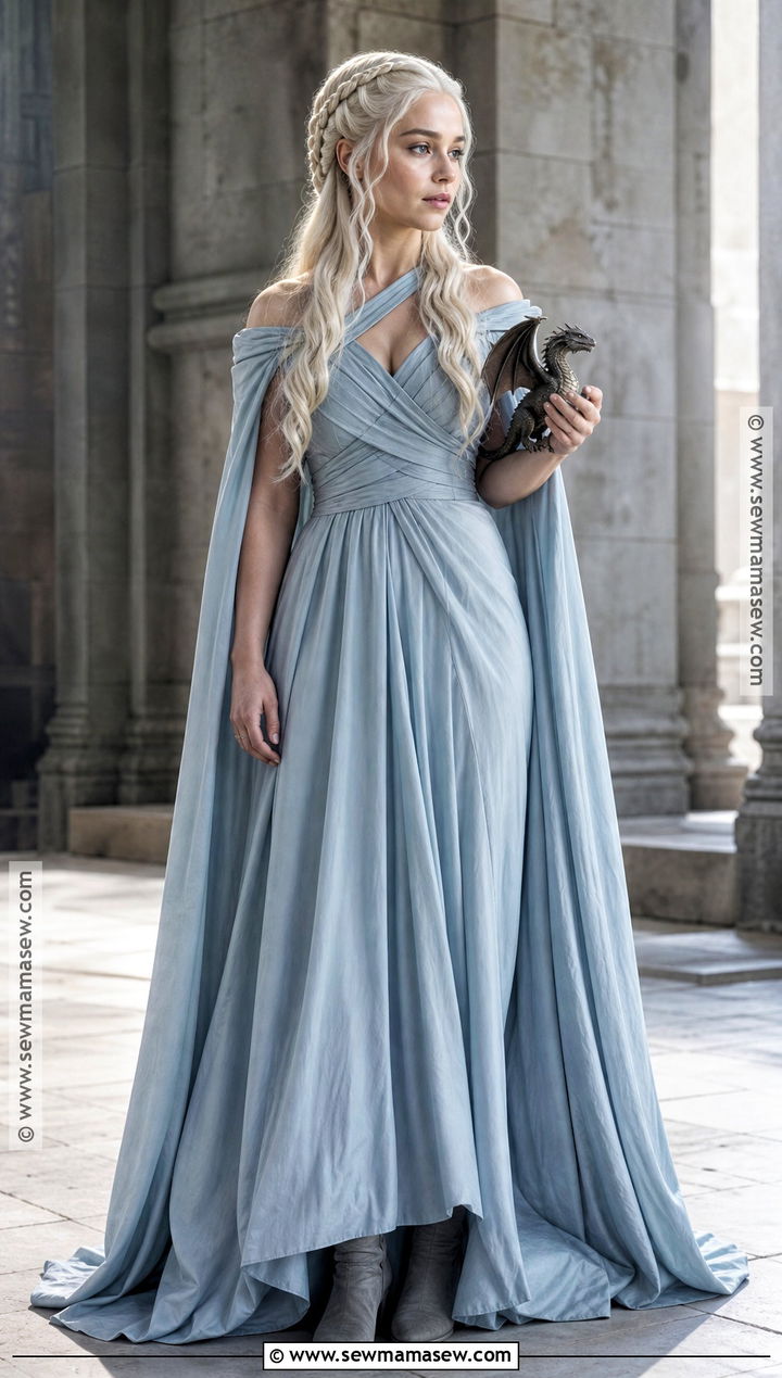 Daenerys Targaryen Costume With Blue Gown - 30 tv show halloween costumes