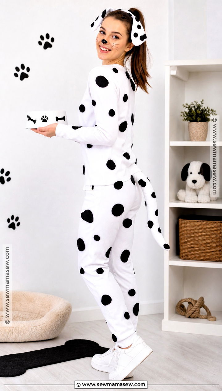 Dalmatian Costume With Spotted Clothes - 45 easy last minute halloween costumes