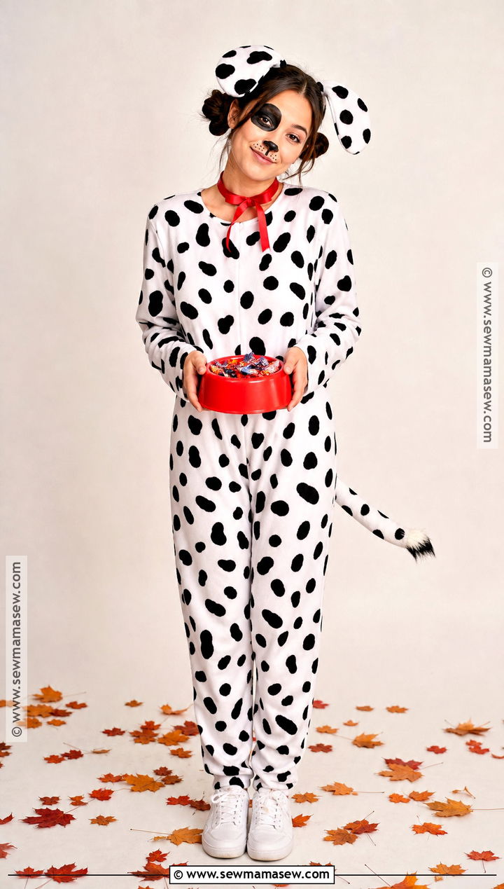 Dalmatian Costume With Spotted Jumpsuit - 50 cute halloween costumes