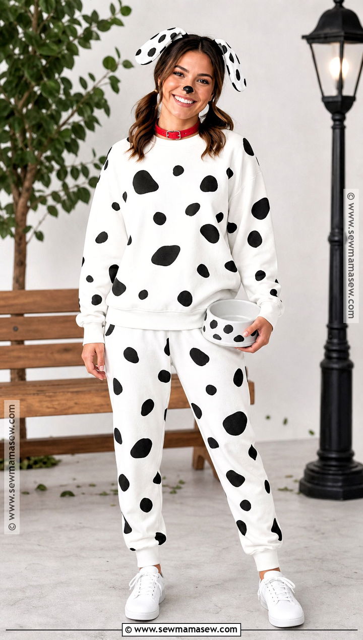 Dalmatian Costume With Spotted Outfit - 30 Black And White Halloween Costume Ideas