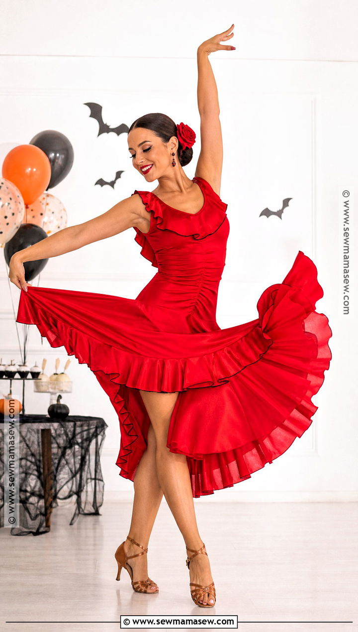 Dancing Woman Emoji Costume - 35 red dress halloween costume ideas